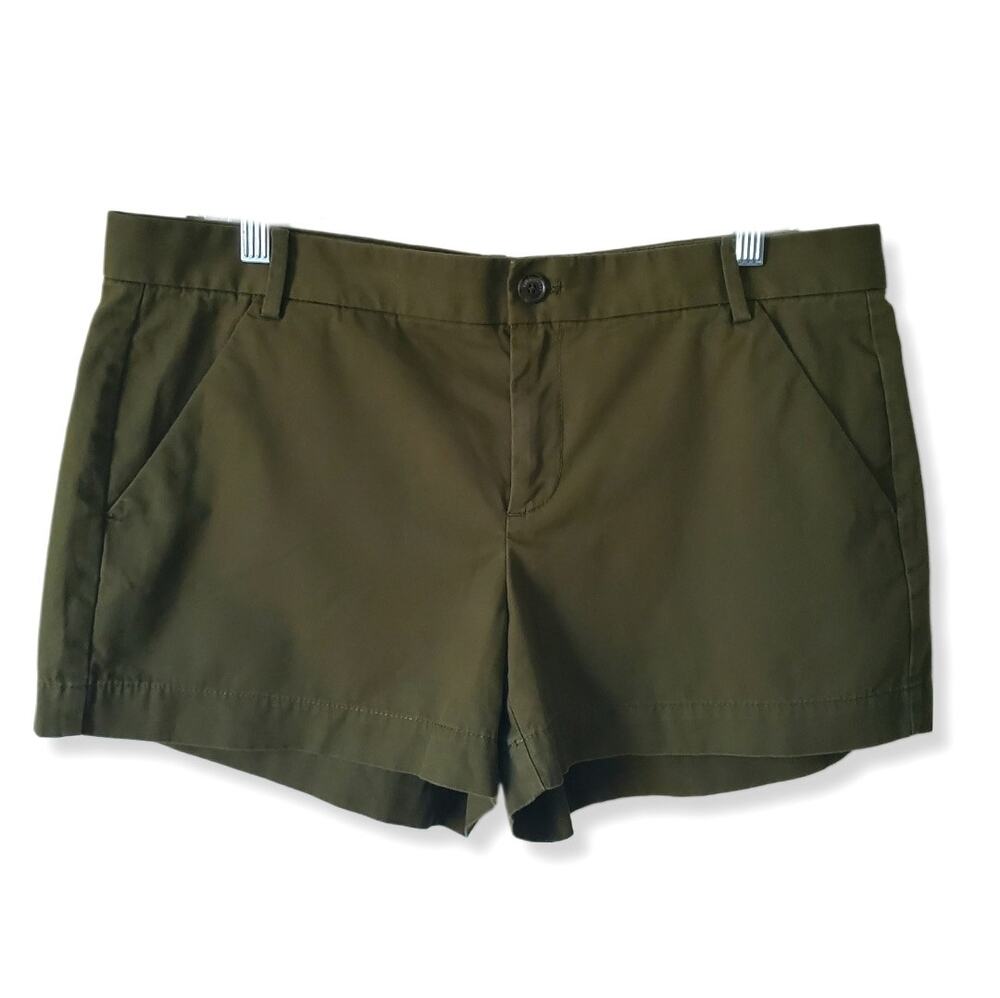 GAP Women Sunkissed Khaki Short 12 Olive Green Classic Military Utility Minimal